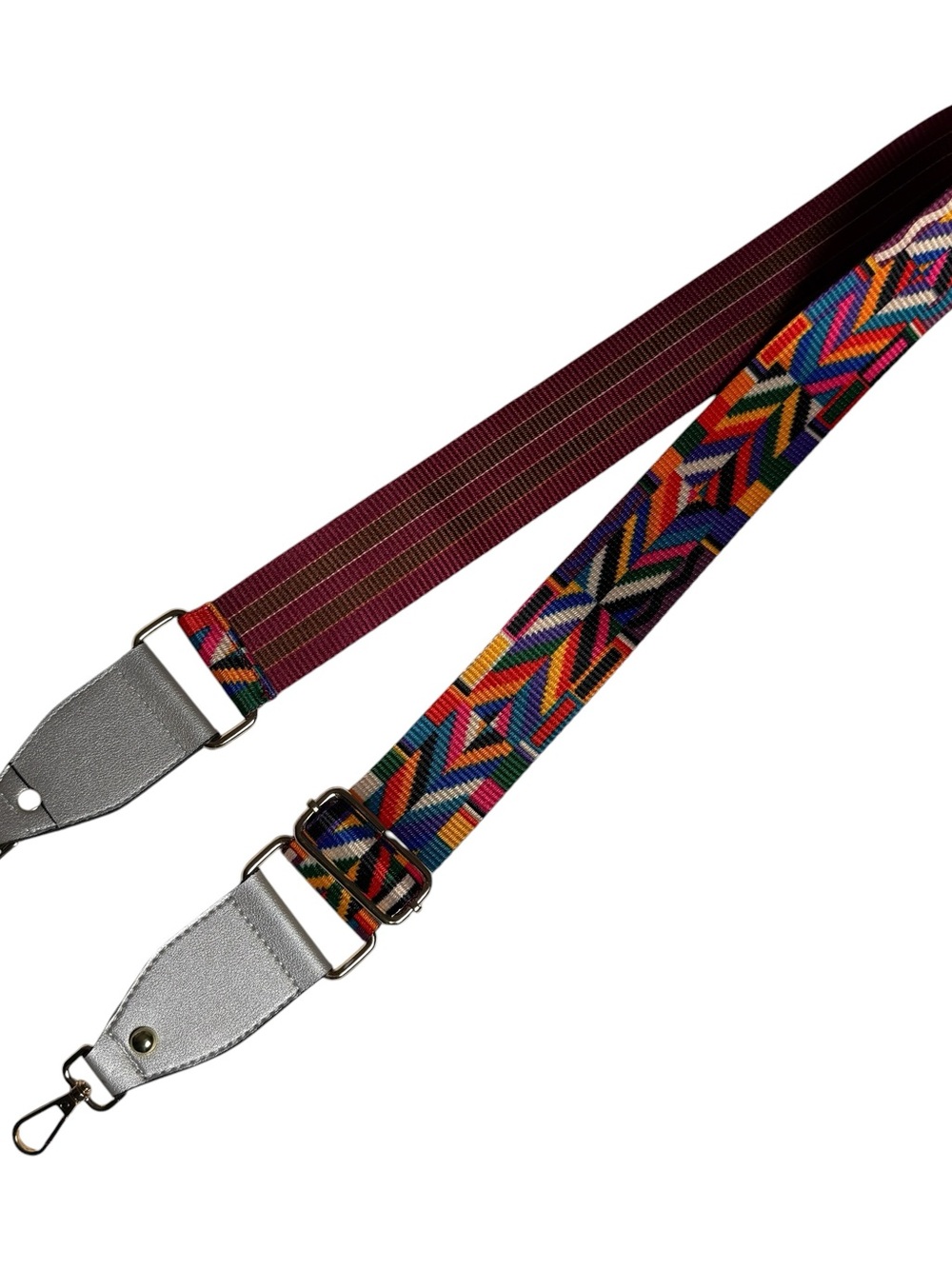 Purse/Bag or Guitar? Strap Colorful Aztec Print Adjustable 50” Rainbow Hippie - Picture 4 of 5